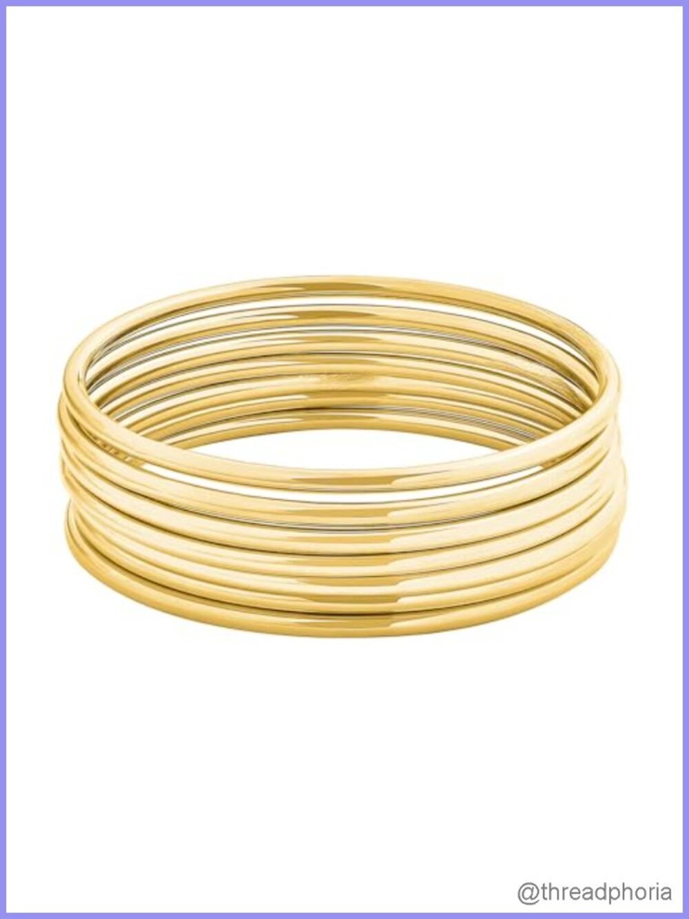 Set of 7 Glossy Thin Round Bangle Bracelets for Women, 316L Surgical Stainless